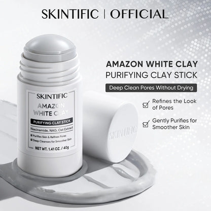 SKINTIFIC Clay Stick Collection 5 Masks for Every Skin Concern - Alaska Volcano Clay Stick / Mugwort anti Pores & Acne Clay Stick / Niacinamide Bright Boost Clay Stick / Amazon White Purifying Clay Stick / PDRN Rose Clay Stick