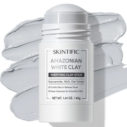 SKINTIFIC Clay Stick Collection 5 Masks for Every Skin Concern - Alaska Volcano Clay Stick / Mugwort anti Pores & Acne Clay Stick / Niacinamide Bright Boost Clay Stick / Amazon White Purifying Clay Stick / PDRN Rose Clay Stick