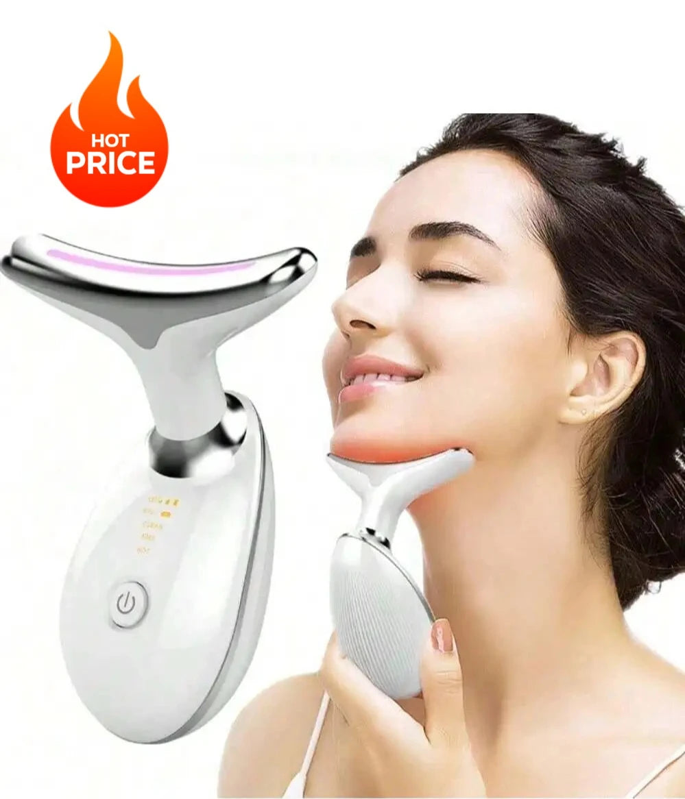 At Home Facial Lifting Tool 5-In-1 EMS Microcurrent LED Light Vibration Massager for Tightening Skin and Anti-Aging Care