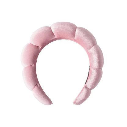 Vintage Velvet Cloud Hair Hoop for Women Girls Sponge Headband Wash Face Wristband Set Spa Bathroom Accessories