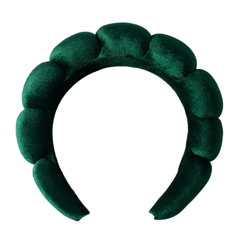 Vintage Velvet Cloud Hair Hoop for Women Girls Sponge Headband Wash Face Wristband Set Spa Bathroom Accessories