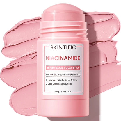 SKINTIFIC Clay Stick Collection 5 Masks for Every Skin Concern - Alaska Volcano Clay Stick / Mugwort anti Pores & Acne Clay Stick / Niacinamide Bright Boost Clay Stick / Amazon White Purifying Clay Stick / PDRN Rose Clay Stick