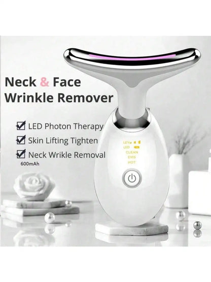 At Home Facial Lifting Tool 5-In-1 EMS Microcurrent LED Light Vibration Massager for Tightening Skin and Anti-Aging Care