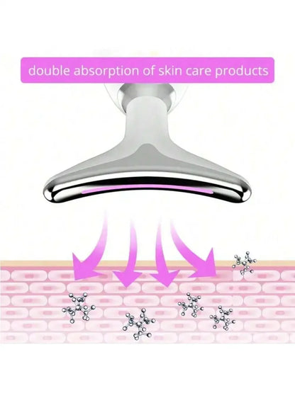 At Home Facial Lifting Tool 5-In-1 EMS Microcurrent LED Light Vibration Massager for Tightening Skin and Anti-Aging Care