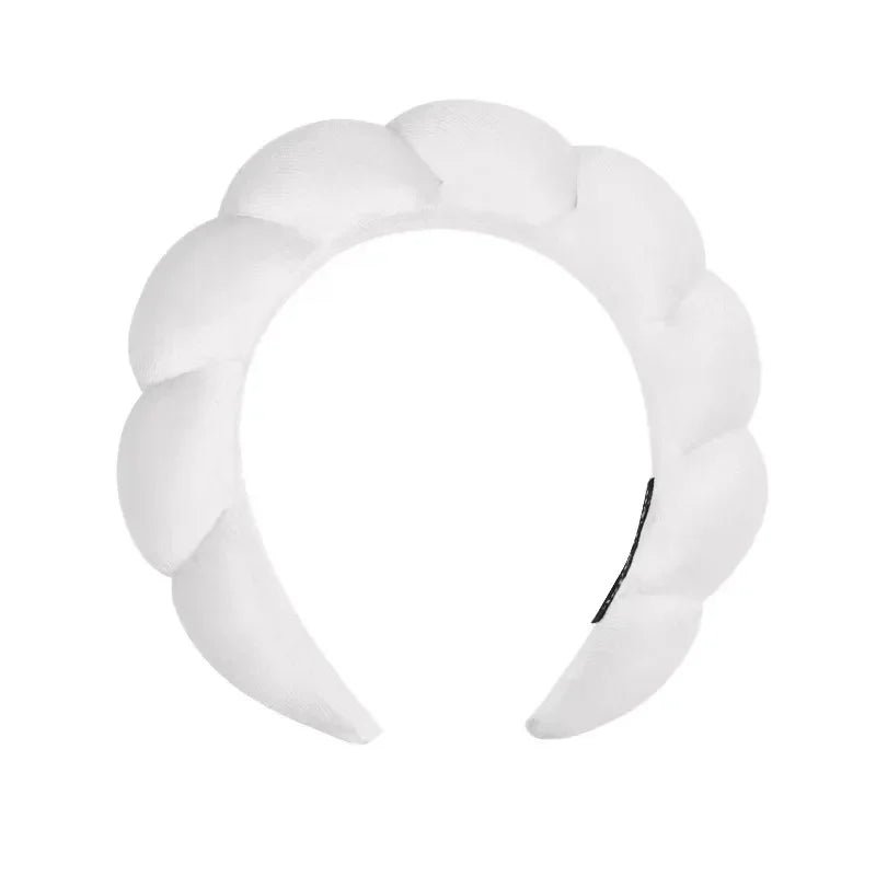 Vintage Velvet Cloud Hair Hoop for Women Girls Sponge Headband Wash Face Wristband Set Spa Bathroom Accessories