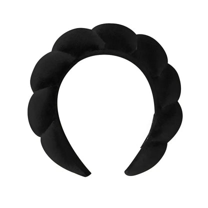 Vintage Velvet Cloud Hair Hoop for Women Girls Sponge Headband Wash Face Wristband Set Spa Bathroom Accessories