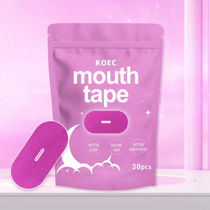 30Pcs KOEC Mouth Tape Pink&Black Sleeping Lip Patch Reduces Snoring Iimprove Breathing Night Sleep Gentle for Adult Sleep Aid