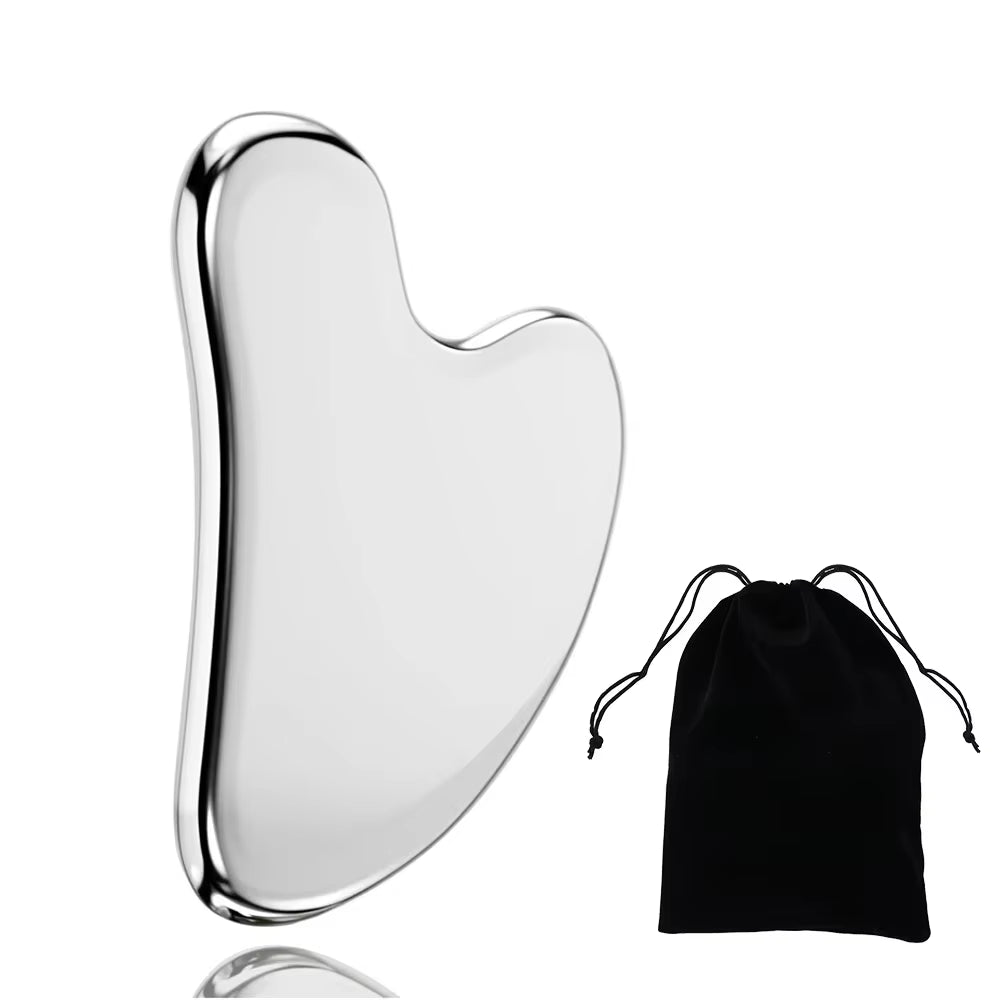 304 Stainless Steel Gua Sha Facial Tools Face Massage Tools Smooth Sturdy Metal Scraper Guasha Tool Face Body Reduce Puffiness