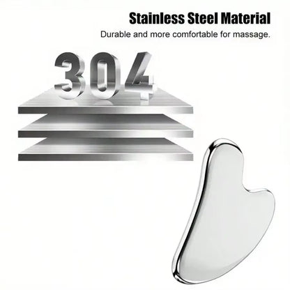 304 Stainless Steel Gua Sha Facial Tools Face Massage Tools Smooth Sturdy Metal Scraper Guasha Tool Face Body Reduce Puffiness